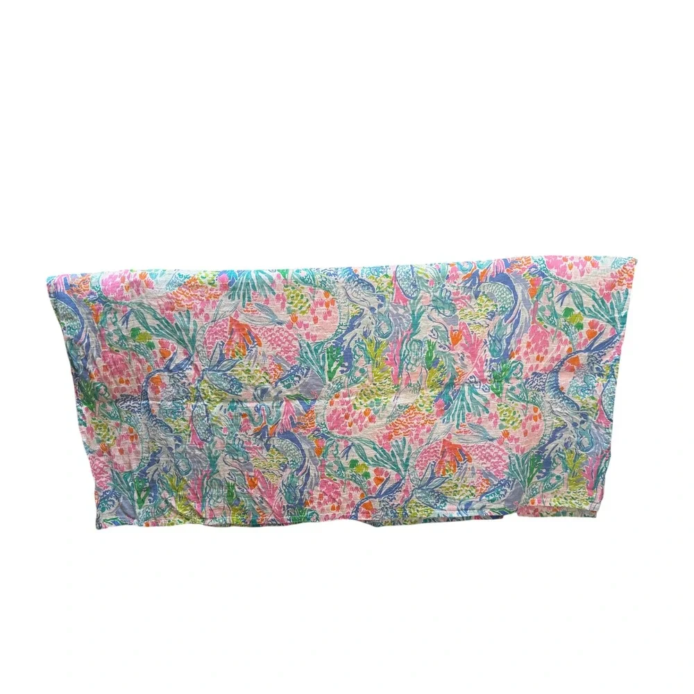 Lilly Pulitzer Pottery Barn Kids Mermaid Organic Cotton Muslin Swaddle 47x47